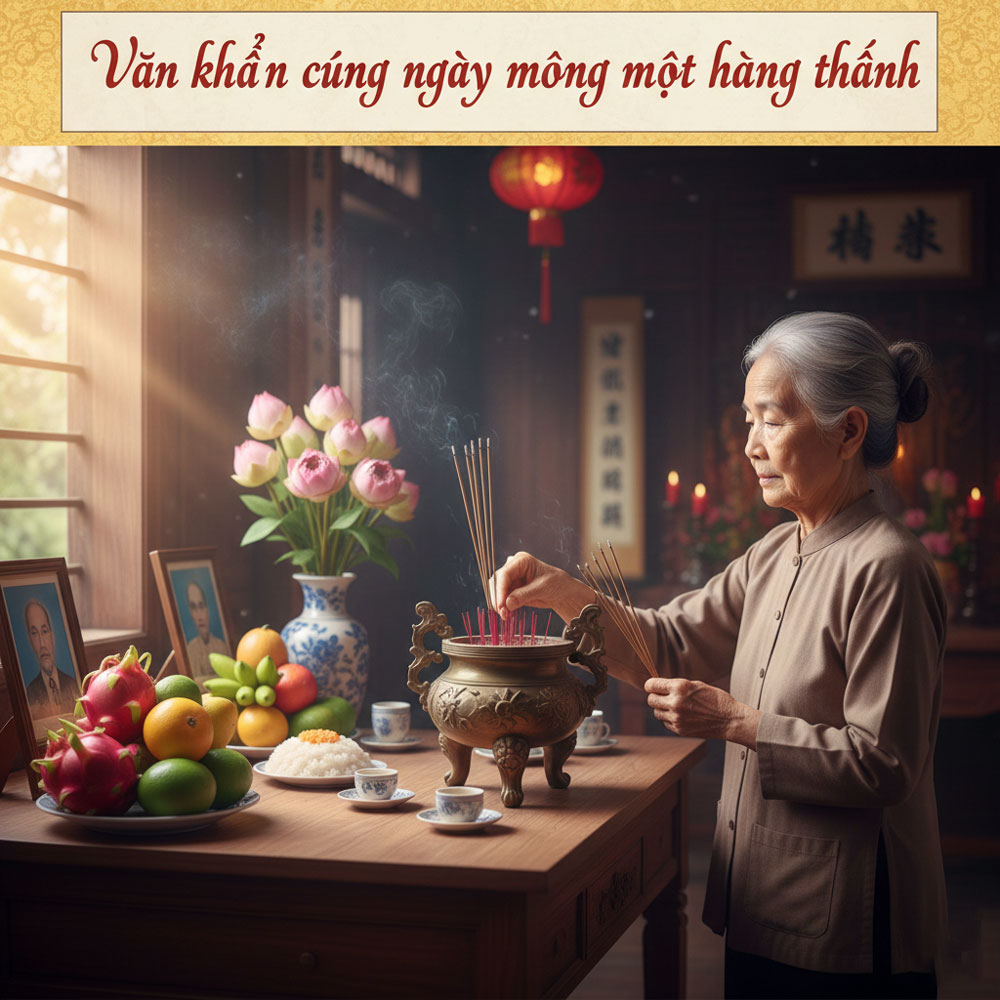 Văn khấn cúng ngày mồng một hàng tháng