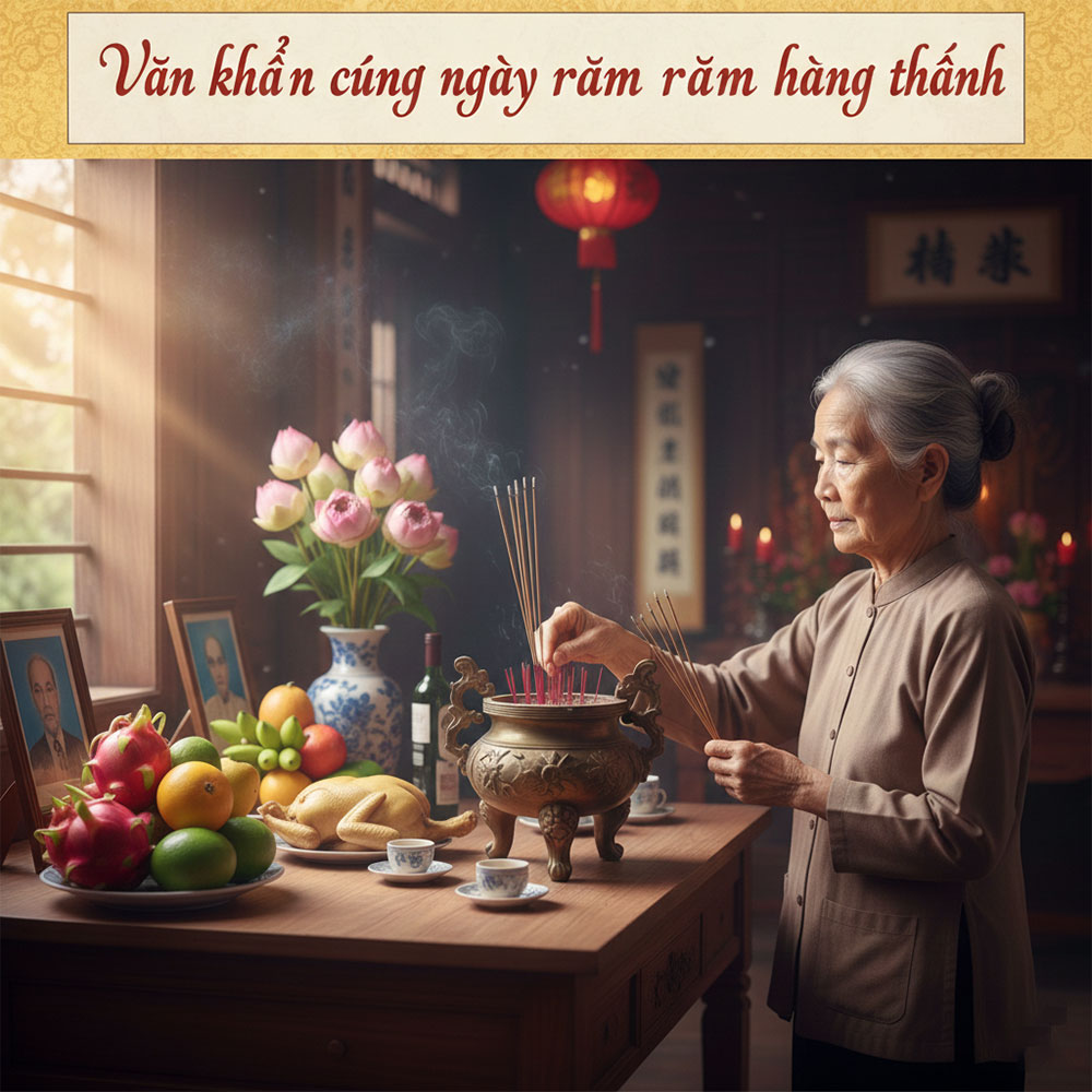Văn khấn cúng ngày rằm hàng tháng